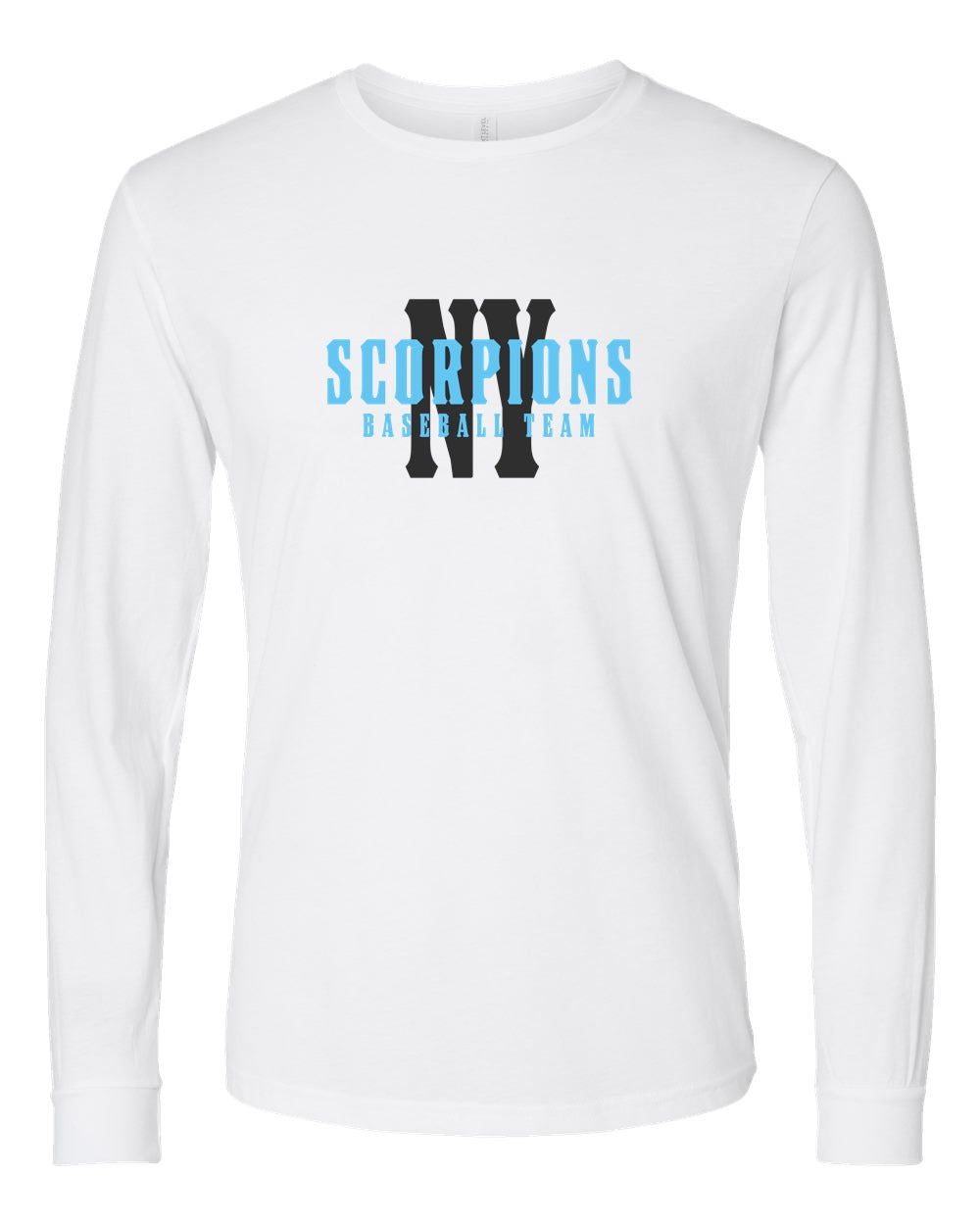 Adult NY Scorpions Long Sleeve Full Front Tee