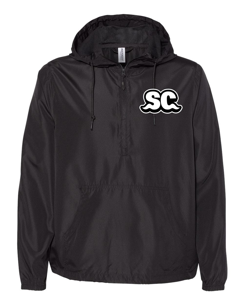 Adult 3/4 Zip SC Windbreaker - Black