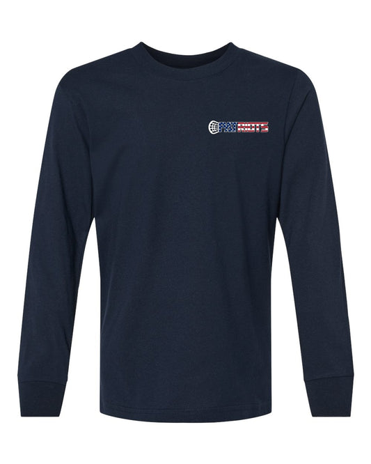 Youth Patriot Long Sleeve Tee Shirt With Name